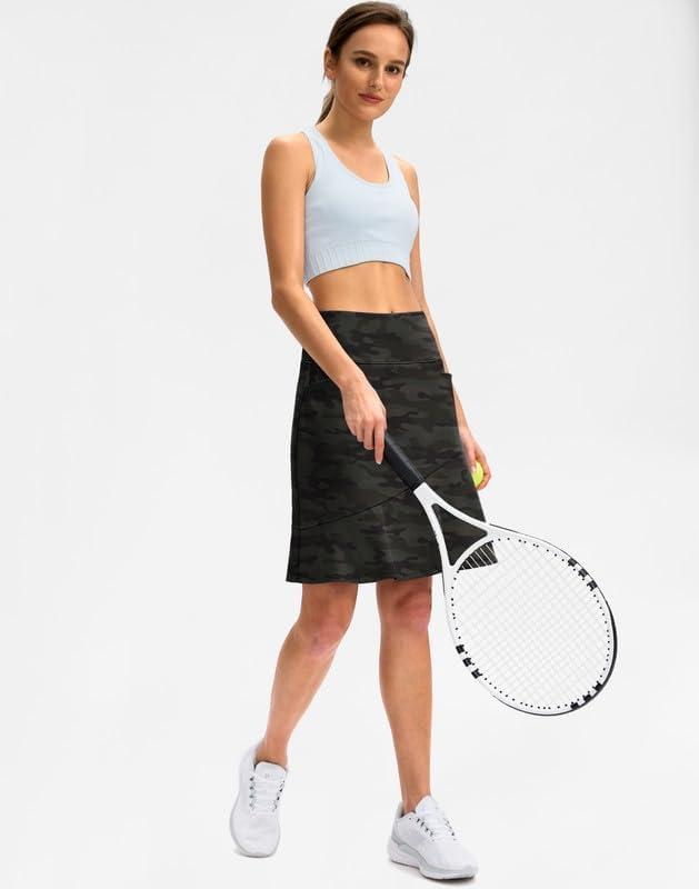 imageG Gradual Skorts Skirts for Women with 5 Pockets 20 Knee Length Golf Skirt Modest Long Tennis Athletic Skirts for WomenGreen Camo
