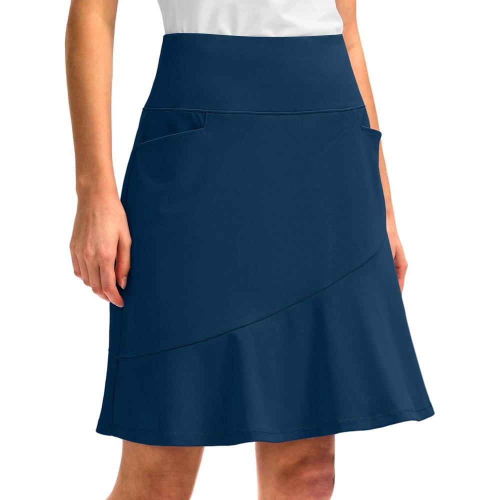 imageG Gradual Skorts Skirts for Women with 5 Pockets 20 Knee Length Golf Skirt Modest Long Tennis Athletic Skirts for WomenBlue
