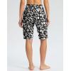 G GRADUAL Women’s 11″ Long Swim Board Shorts High Waisted Knee Length Beach Swimming Shorts for Women with Pockets Liner(Black Flower)