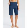 G GRADUAL Women’s 11″ Long Swim Board Shorts High Waisted Knee Length Beach Swimming Shorts for Women with Pockets Liner(Dark Blue)