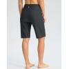 G GRADUAL Women’s 11″ Long Swim Board Shorts High Waisted Knee Length Beach Swimming Shorts for Women with Pockets Liner(Dark Grey)