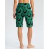 G GRADUAL Women’s 11″ Long Swim Board Shorts High Waisted Knee Length Beach Swimming Shorts for Women with Pockets Liner(Leaf)
