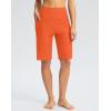 G GRADUAL Women’s 11″ Long Swim Board Shorts High Waisted Knee Length Beach Swimming Shorts for Women with Pockets Liner(Orange)