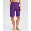 G GRADUAL Women’s 11″ Long Swim Board Shorts High Waisted Knee Length Beach Swimming Shorts for Women with Pockets Liner(Purple)