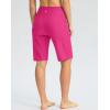 G GRADUAL Women’s 11″ Long Swim Board Shorts High Waisted Knee Length Beach Swimming Shorts for Women with Pockets Liner(Rosy)