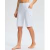 G GRADUAL Women’s 11″ Long Swim Board Shorts High Waisted Knee Length Beach Swimming Shorts for Women with Pockets Liner(White)