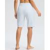 G GRADUAL Women’s 11″ Long Swim Board Shorts High Waisted Knee Length Beach Swimming Shorts for Women with Pockets Liner(White)