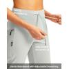 G GRADUAL Women’s Capri Pants with 3 Zipper Pockets Lightweight Quick Dry Hiking Travel Capris Pants for Women Casual Summer(Bright Grey)