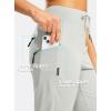 G GRADUAL Women’s Capri Pants with 3 Zipper Pockets Lightweight Quick Dry Hiking Travel Capris Pants for Women Casual Summer(Bright Grey)