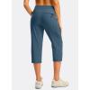 G GRADUAL Women’s Capri Pants with 3 Zipper Pockets Lightweight Quick Dry Hiking Travel Capris Pants for Women Casual Summer(Dark Blue)