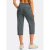 G GRADUAL Women’s Capri Pants with 3 Zipper Pockets Lightweight Quick Dry Hiking Travel Capris Pants for Women Casual Summer(Dark Grey)