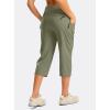 G GRADUAL Women’s Capri Pants with 3 Zipper Pockets Lightweight Quick Dry Hiking Travel Capris Pants for Women Casual Summer(Grey Sage)