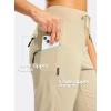 G GRADUAL Women’s Capri Pants with 3 Zipper Pockets Lightweight Quick Dry Hiking Travel Capris Pants for Women Casual Summer(Khaki)