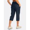 G GRADUAL Women’s Capri Pants with 3 Zipper Pockets Lightweight Quick Dry Hiking Travel Capris Pants for Women Casual Summer(Navy)