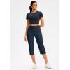 G GRADUAL Women’s Capri Pants with 3 Zipper Pockets Lightweight Quick Dry Hiking Travel Capris Pants for Women Casual Summer(Navy)
