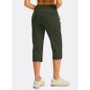 G GRADUAL Women’s Capri Pants with 3 Zipper Pockets Lightweight Quick Dry Hiking Travel Capris Pants for Women Casual Summer(Olive)