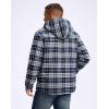 G Gradual Men’s Flannel Jacket Fleece Sherpa Lined Hoodies Zip Up Plaid Shirt Warm Winter Jackets for Men with Zipper Pockets(Black Navy)