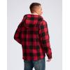 G Gradual Men’s Flannel Jacket Fleece Sherpa Lined Hoodies Zip Up Plaid Shirt Warm Winter Jackets for Men with Zipper Pockets(Black Red)