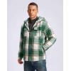 G Gradual Men’s Flannel Jacket Fleece Sherpa Lined Hoodies Zip Up Plaid Shirt Warm Winter Jackets for Men with Zipper Pockets(Green White)