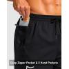 G Gradual Men’s Running Athletic Shorts with Zipper Pocket 5″/ 7″ Lightweight Quick Dry Gym Workout Shorts for Tennis Active(Black)
