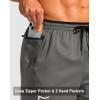 G Gradual Men’s Running Athletic Shorts with Zipper Pocket 5″/ 7″ Lightweight Quick Dry Gym Workout Shorts for Tennis Active(Grey)