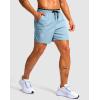 G Gradual Men’s Running Athletic Shorts with Zipper Pocket 5″/ 7″ Lightweight Quick Dry Gym Workout Shorts for Tennis Active(Light Blue)