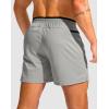 G Gradual Men’s Running Athletic Shorts with Zipper Pocket 5″/ 7″ Lightweight Quick Dry Gym Workout Shorts for Tennis Active(Llight Grey)