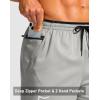 G Gradual Men’s Running Athletic Shorts with Zipper Pocket 5″/ 7″ Lightweight Quick Dry Gym Workout Shorts for Tennis Active(Llight Grey)