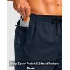 G Gradual Men’s Running Athletic Shorts with Zipper Pocket 5″/ 7″ Lightweight Quick Dry Gym Workout Shorts for Tennis Active(Navy)