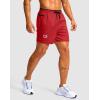G Gradual Men’s Running Athletic Shorts with Zipper Pocket 5″/ 7″ Lightweight Quick Dry Gym Workout Shorts for Tennis Active(Red)