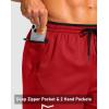 G Gradual Men’s Running Athletic Shorts with Zipper Pocket 5″/ 7″ Lightweight Quick Dry Gym Workout Shorts for Tennis Active(Red)