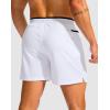G Gradual Men’s Running Athletic Shorts with Zipper Pocket 5″/ 7″ Lightweight Quick Dry Gym Workout Shorts for Tennis Active(White)