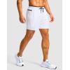 G Gradual Men’s Running Athletic Shorts with Zipper Pocket 5″/ 7″ Lightweight Quick Dry Gym Workout Shorts for Tennis Active(White)