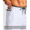 G Gradual Men’s Running Athletic Shorts with Zipper Pocket 5″/ 7″ Lightweight Quick Dry Gym Workout Shorts for Tennis Active(White)