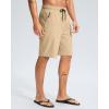 G Gradual Men’s Swim Trunks 9″ Quick Dry Swimming Board Shorts with Zipper Pockets Swimwear Bathing Suit for Men No Liner(Khaki)