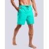 G Gradual Mens Swim Trunks with Compression Liner 7″ Quick Dry Board Shorts Swimsuit Bathing Suit for Men with Zipper Pockets(Cyan)