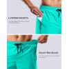 G Gradual Mens Swim Trunks with Compression Liner 7″ Quick Dry Board Shorts Swimsuit Bathing Suit for Men with Zipper Pockets(Cyan)