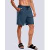 G Gradual Mens Swim Trunks with Compression Liner 7″ Quick Dry Board Shorts Swimsuit Bathing Suit for Men with Zipper Pockets(Dark Blue)