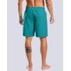 G Gradual Mens Swim Trunks with Compression Liner 7″ Quick Dry Board Shorts Swimsuit Bathing Suit for Men with Zipper Pockets(Lake Green)