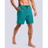G Gradual Mens Swim Trunks with Compression Liner 7″ Quick Dry Board Shorts Swimsuit Bathing Suit for Men with Zipper Pockets(Lake Green)