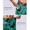 G Gradual Mens Swim Trunks with Compression Liner 7″ Quick Dry Board Shorts Swimsuit Bathing Suit for Men with Zipper Pockets(Leaf)