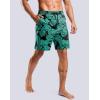 G Gradual Mens Swim Trunks with Compression Liner 7″ Quick Dry Board Shorts Swimsuit Bathing Suit for Men with Zipper Pockets(Leaf)