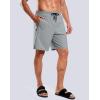 G Gradual Mens Swim Trunks with Compression Liner 7″ Quick Dry Board Shorts Swimsuit Bathing Suit for Men with Zipper Pockets(Light Grey)