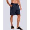 G Gradual Mens Swim Trunks with Compression Liner 7″ Quick Dry Board Shorts Swimsuit Bathing Suit for Men with Zipper Pockets(Navy)