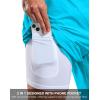 G Gradual Mens Swim Trunks with Compression Liner 7″ Quick Dry Board Shorts Swimsuit Bathing Suit for Men with Zipper Pockets(Sky Blue)