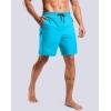 G Gradual Mens Swim Trunks with Compression Liner 7″ Quick Dry Board Shorts Swimsuit Bathing Suit for Men with Zipper Pockets(Sky Blue)