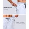 G Gradual Mens Swim Trunks with Compression Liner 7″ Quick Dry Board Shorts Swimsuit Bathing Suit for Men with Zipper Pockets(White)