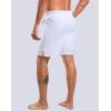 G Gradual Mens Swim Trunks with Compression Liner 7″ Quick Dry Board Shorts Swimsuit Bathing Suit for Men with Zipper Pockets(White)