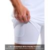 G Gradual Mens Swim Trunks with Compression Liner 7″ Quick Dry Board Shorts Swimsuit Bathing Suit for Men with Zipper Pockets(White)