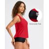 G Gradual Tankini Tops for Women High Neck Swimsuits Swim Top Modest Bathing Suit Swimwear Tank Top only No Bottom(Red)